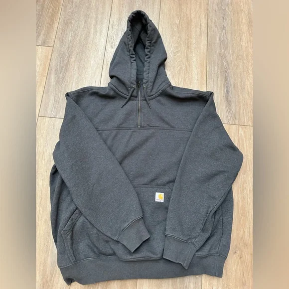 Carhartt Dark Gray Rain Defender Hoodie with Logo - Picture 11 of 12
